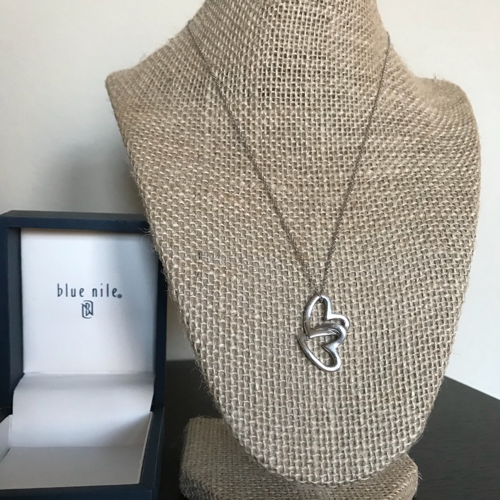 Blue Nile Sterling Silver Linked Hearts Necklace